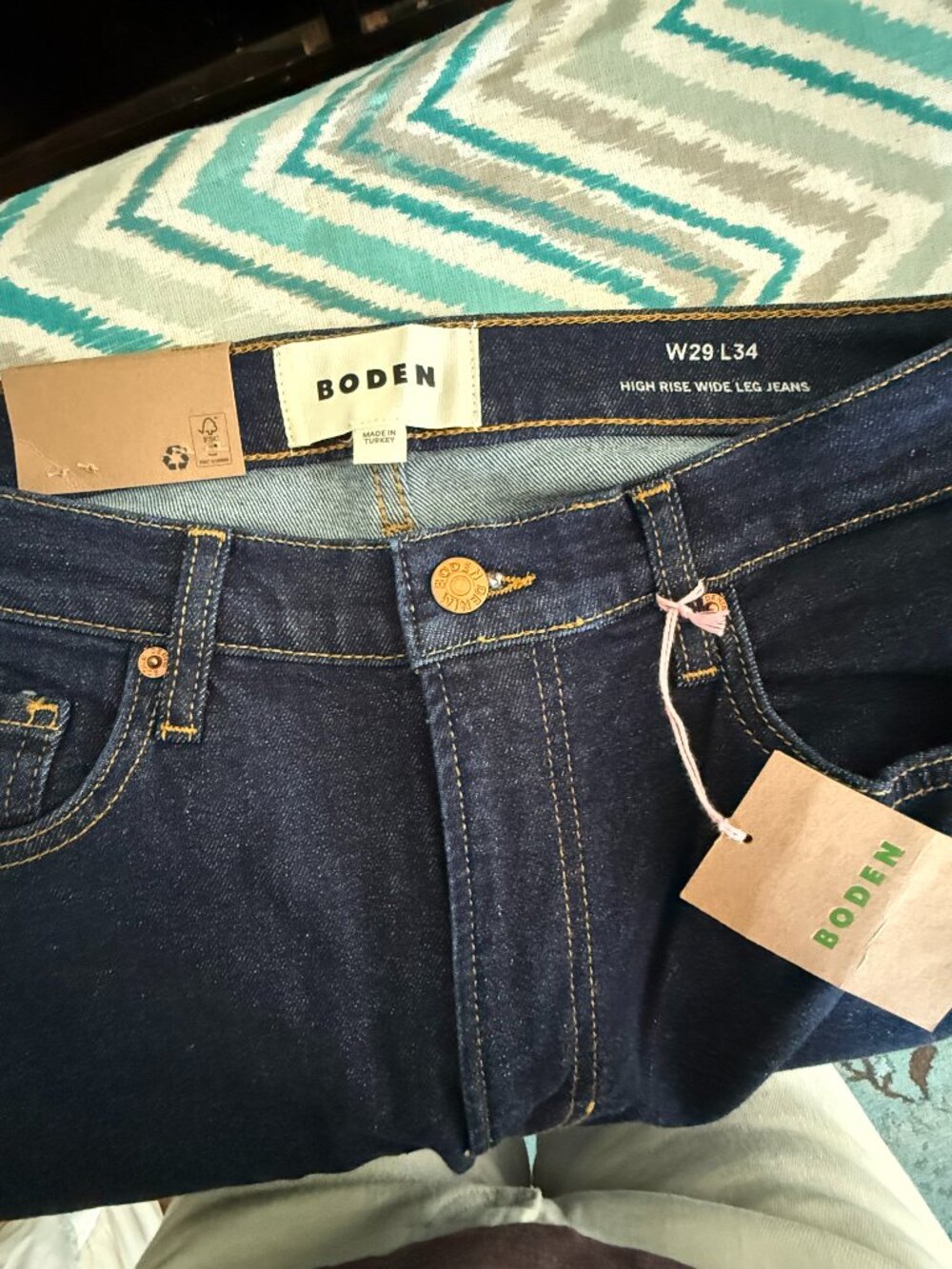 NWT WIDE LEG BODEN JEANS SIZE 29 L34